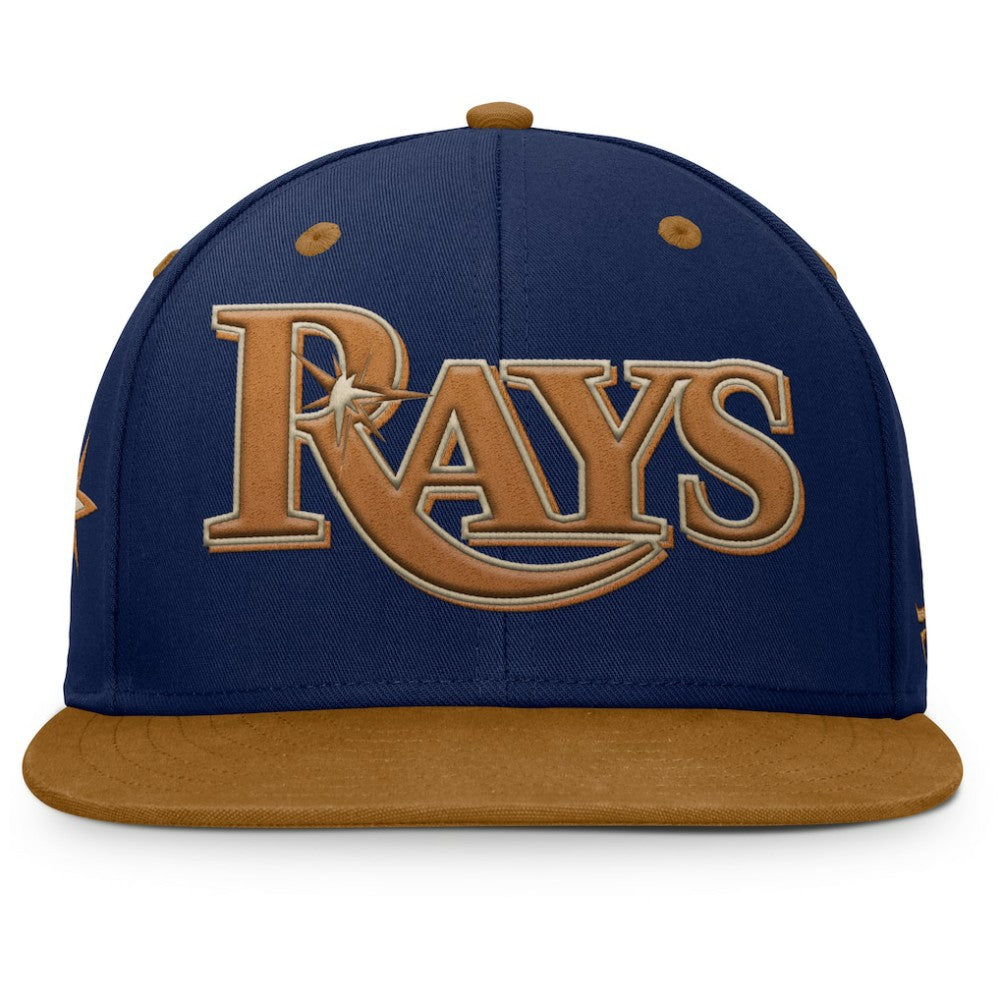 Tampa Bay Rays Fanatics Splinter Fitted Hat - Navy/Tan Hats
