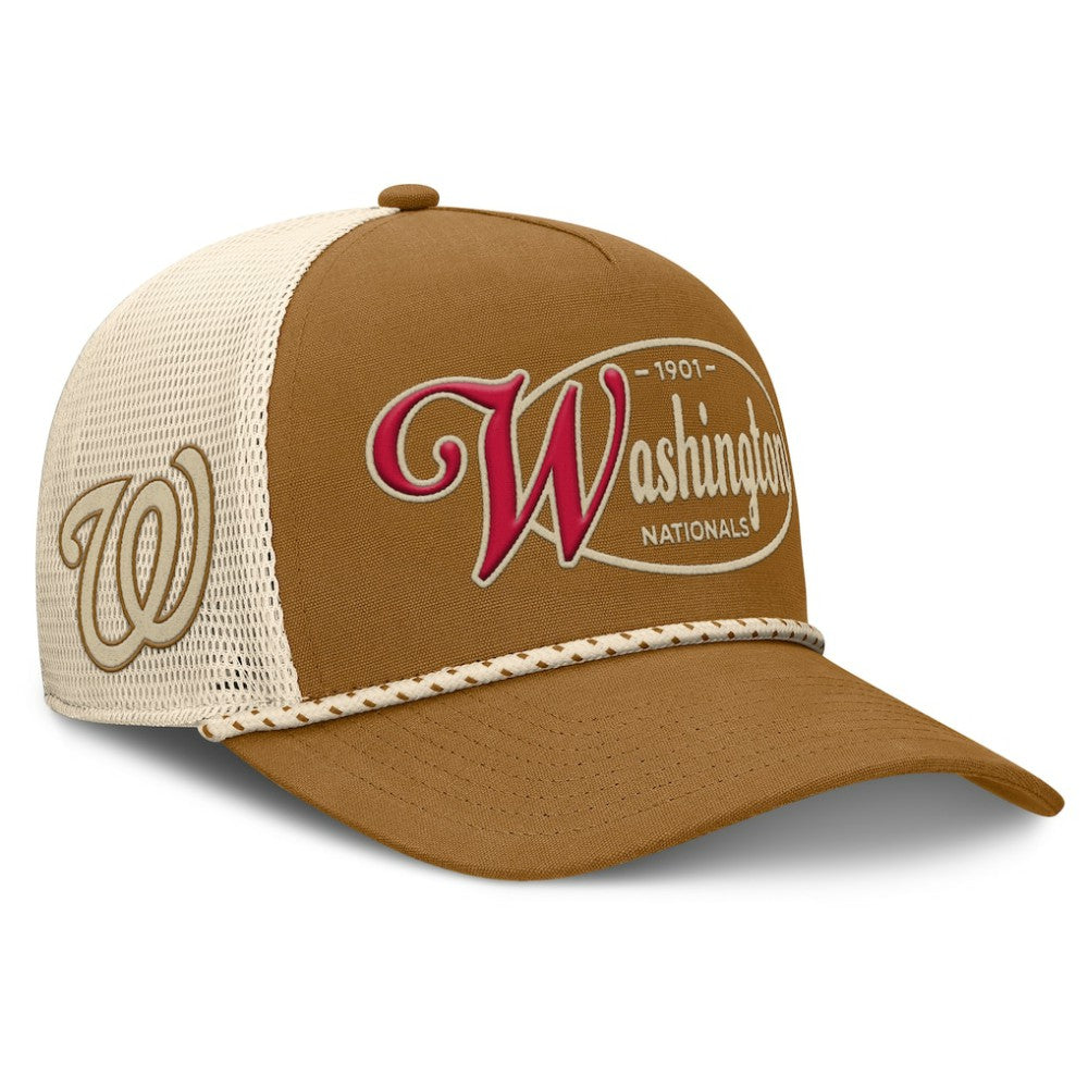 Washington Nationals Fanatics A-Frame Trucker Adjustable Hat - Brown Hats