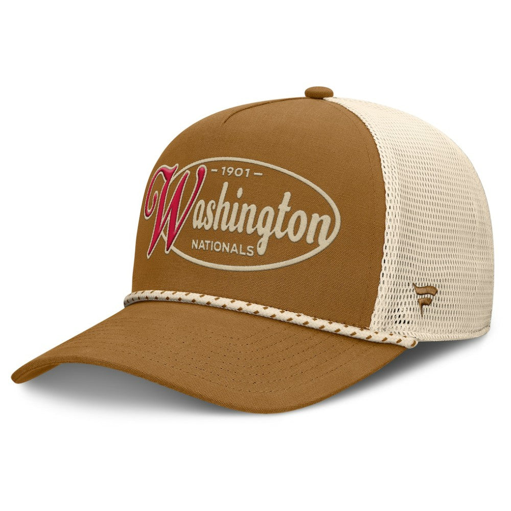 Washington Nationals Fanatics A-Frame Trucker Adjustable Hat - Brown Hats