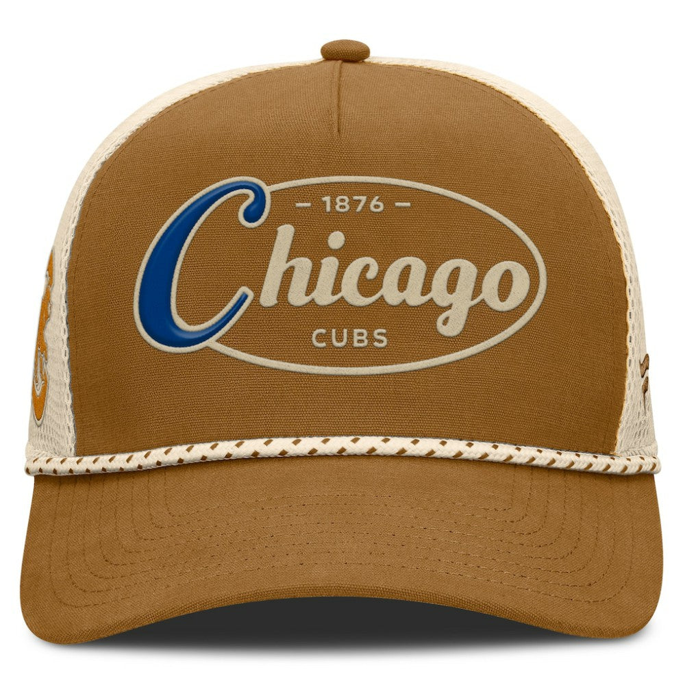 Chicago Cubs Fanatics A-Frame Trucker Adjustable Hat - Brown Hats