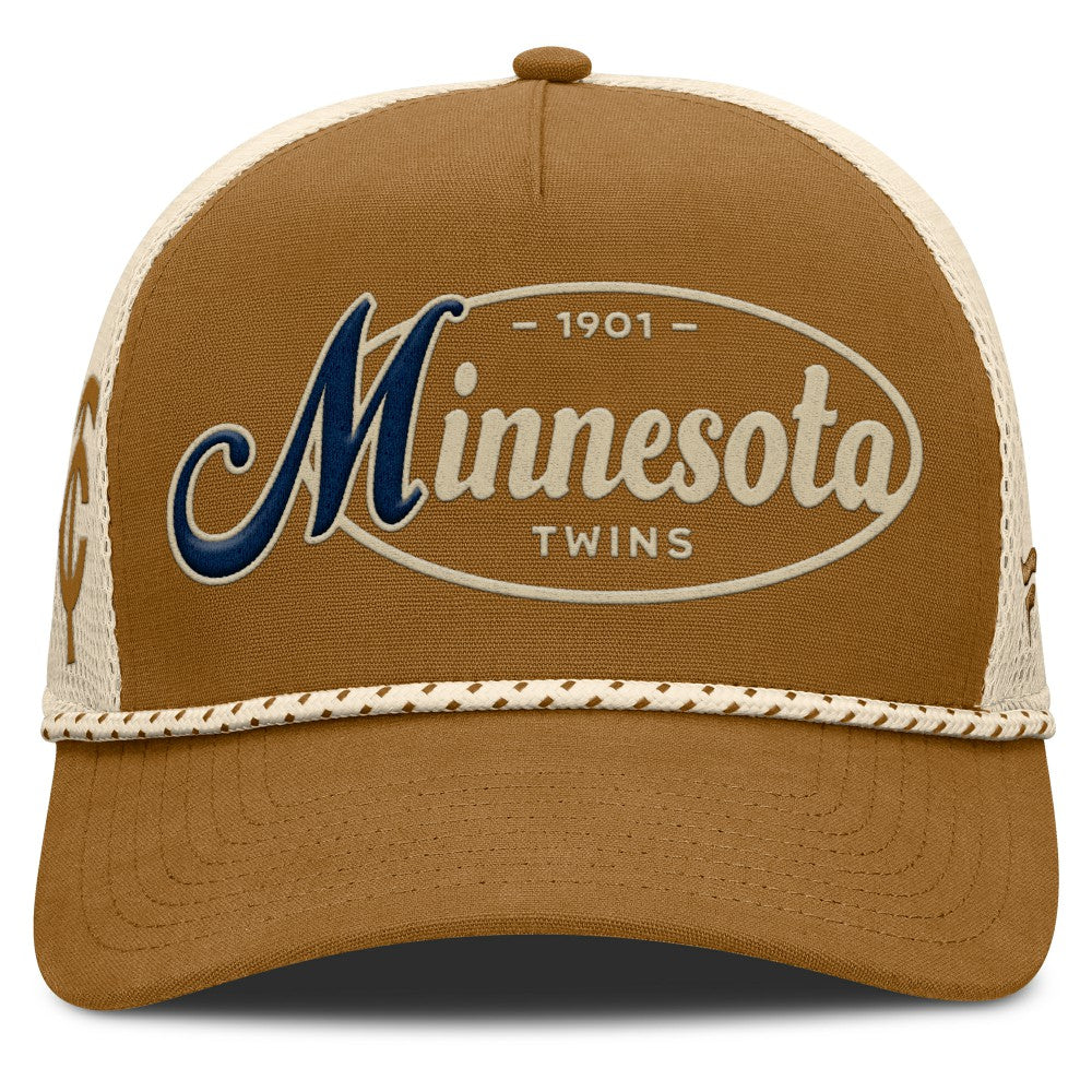 Minnesota Twins Fanatics A-Frame Trucker Adjustable Hat - Brown Hats