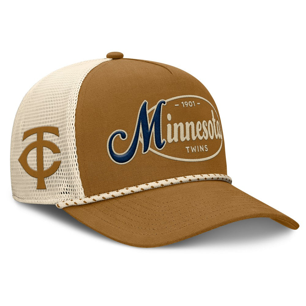 Minnesota Twins Fanatics A-Frame Trucker Adjustable Hat - Brown Hats
