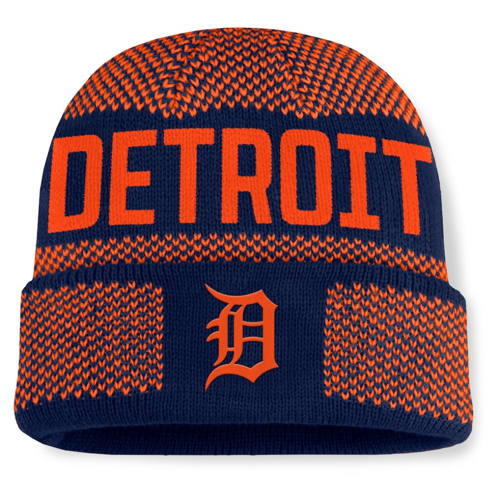 Detroit Tigers Fanatics Rotation Cuffed Knit Hat - Navy Hats