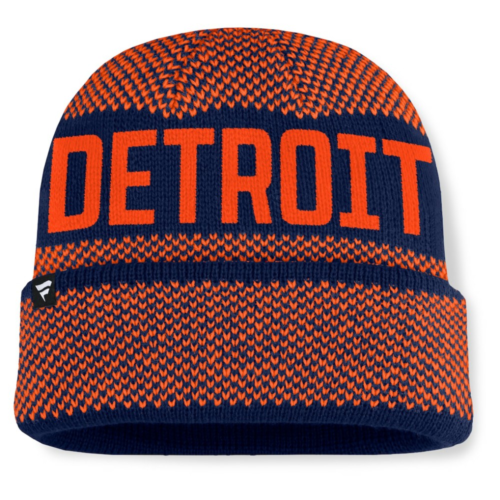 Detroit Tigers Fanatics Rotation Cuffed Knit Hat - Navy Hats