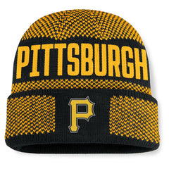 Pittsburgh Pirates Fanatics Rotation Cuffed Knit Hat - Black Hats