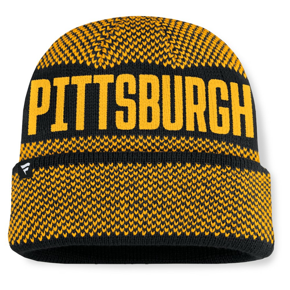 Pittsburgh Pirates Fanatics Rotation Cuffed Knit Hat - Black Hats