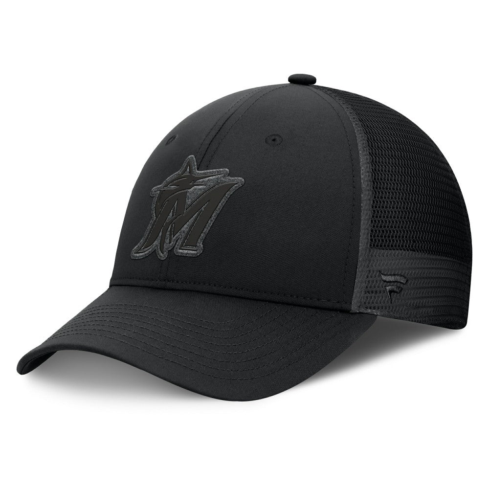Miami Marlins Fanatics Launch Adjustable Trucker Hat - Black Hats