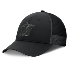 Miami Marlins Fanatics Launch Adjustable Trucker Hat - Black Hats