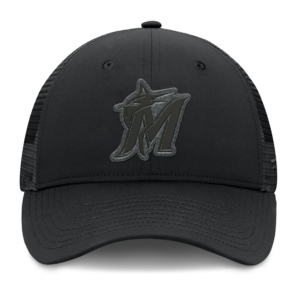 Miami Marlins Fanatics Launch Adjustable Trucker Hat - Black Hats