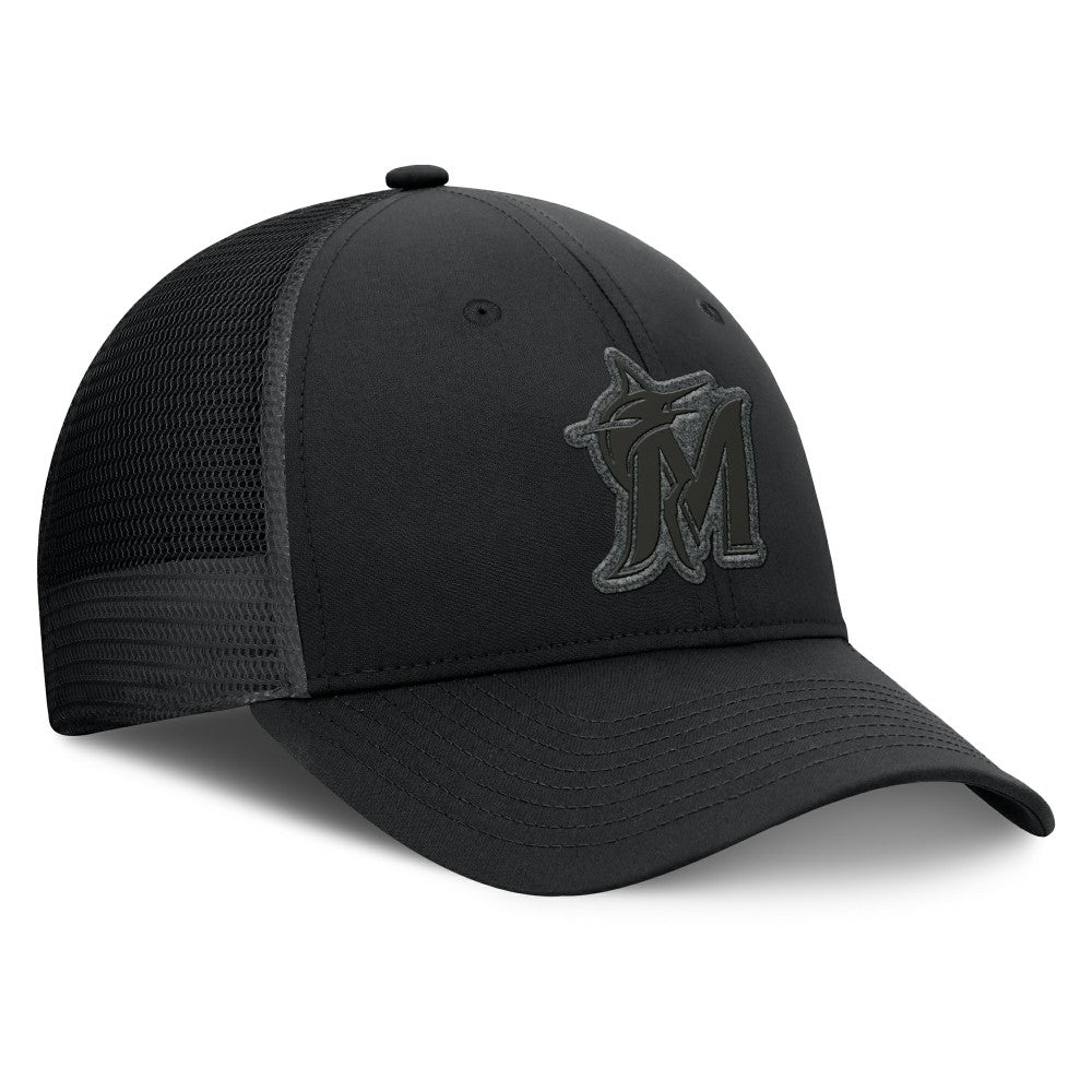 Miami Marlins Fanatics Launch Adjustable Trucker Hat - Black Hats