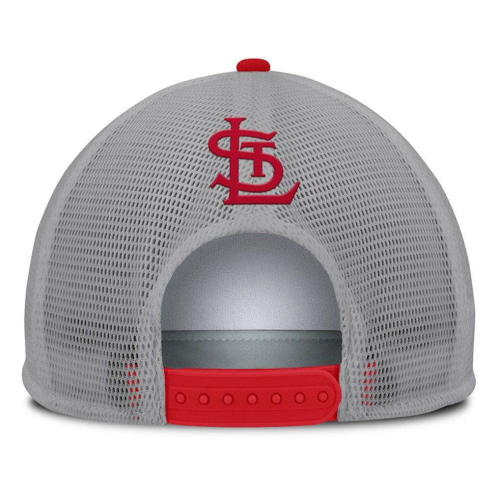 St. Louis Cardinals Fanatics Cranked Foam Front Patch Trucker Adjustable Hat - Gray/White Hats