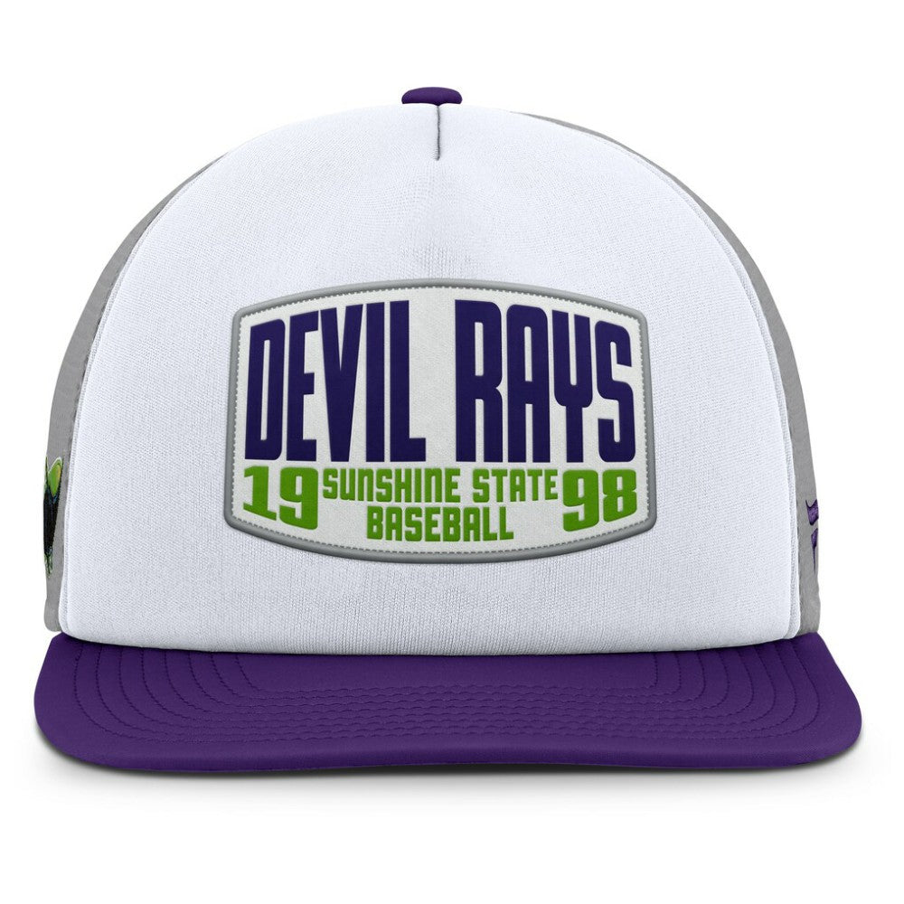 Tampa Bay Rays Fanatics Cranked Foam Front Patch Trucker Adjustable Hat - Gray/White Hats