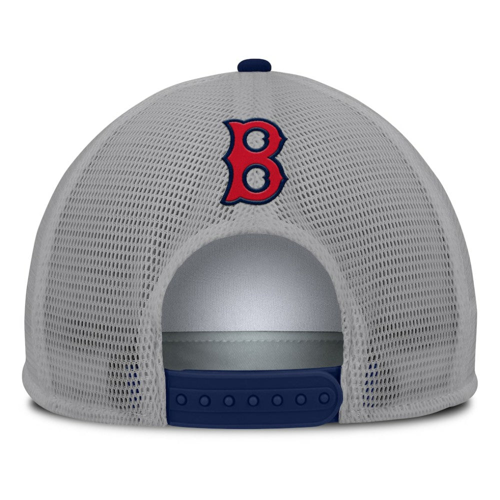 Boston Red Sox Fanatics Cranked Foam Front Patch Trucker Adjustable Hat - Gray/White Hats