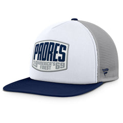 San Diego Padres Fanatics Cranked Foam Front Patch Trucker Adjustable Hat - Gray/White Hats