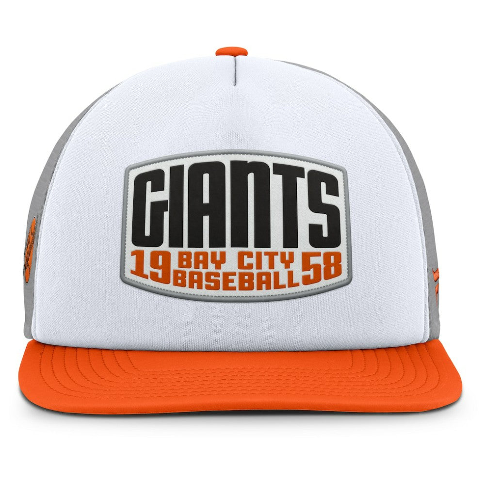 San Francisco Giants Fanatics Cranked Foam Front Patch Trucker Adjustable Hat - Gray/White Hats