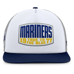 Seattle Mariners Fanatics Cranked Foam Front Patch Trucker Adjustable Hat - Gray/White Hats