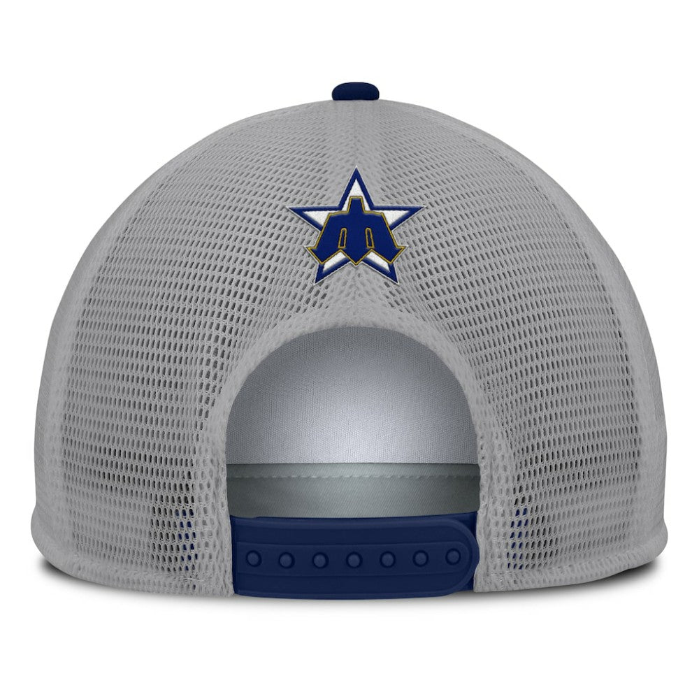 Seattle Mariners Fanatics Cranked Foam Front Patch Trucker Adjustable Hat - Gray/White Hats