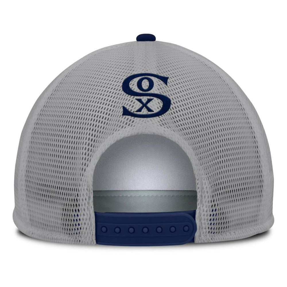 Chicago White Sox Fanatics Cranked Foam Front Patch Trucker Adjustable Hat - Gray/White Hats
