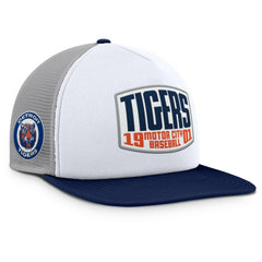 Detroit Tigers Fanatics Cranked Foam Front Patch Trucker Adjustable Hat - Gray/White Hats
