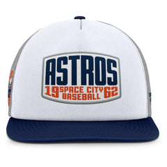 Houston Astros Fanatics Cranked Foam Front Patch Trucker Adjustable Hat - Gray/White Hats