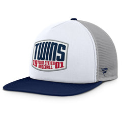Minnesota Twins Fanatics Cranked Foam Front Patch Trucker Adjustable Hat - Gray/White Hats