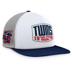 Minnesota Twins Fanatics Cranked Foam Front Patch Trucker Adjustable Hat - Gray/White Hats