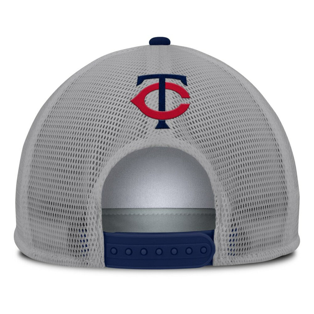 Minnesota Twins Fanatics Cranked Foam Front Patch Trucker Adjustable Hat - Gray/White Hats