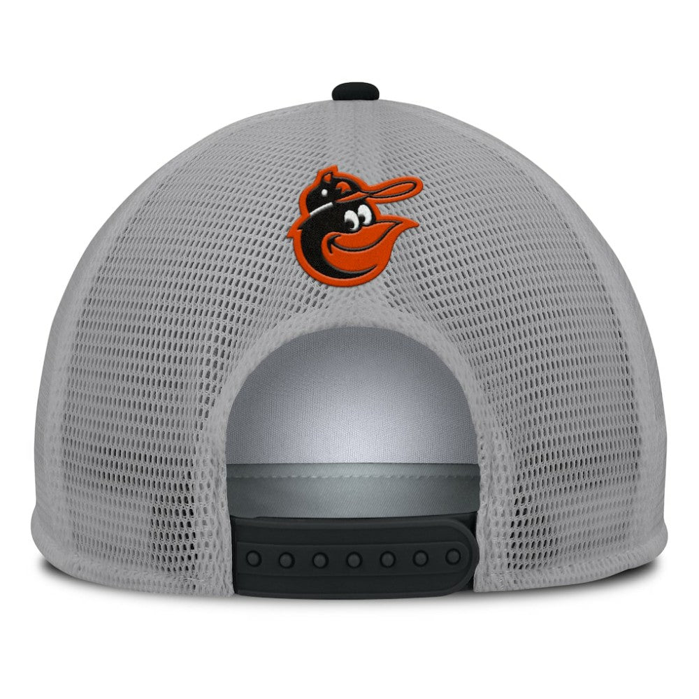 Baltimore Orioles Fanatics Cranked Foam Front Patch Trucker Adjustable Hat - Gray/White Hats