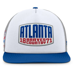 Atlanta Braves Fanatics Cranked Foam Front Patch Trucker Adjustable Hat - Gray/White Hats