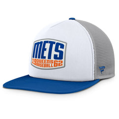 New York Mets Fanatics Cranked Foam Front Patch Trucker Adjustable Hat - Gray/White Hats