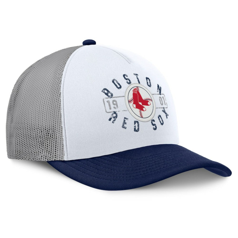 Boston Red Sox Fanatics Designated A-Frame Foam Front Trucker Adjustable Hat - White/Navy Hats