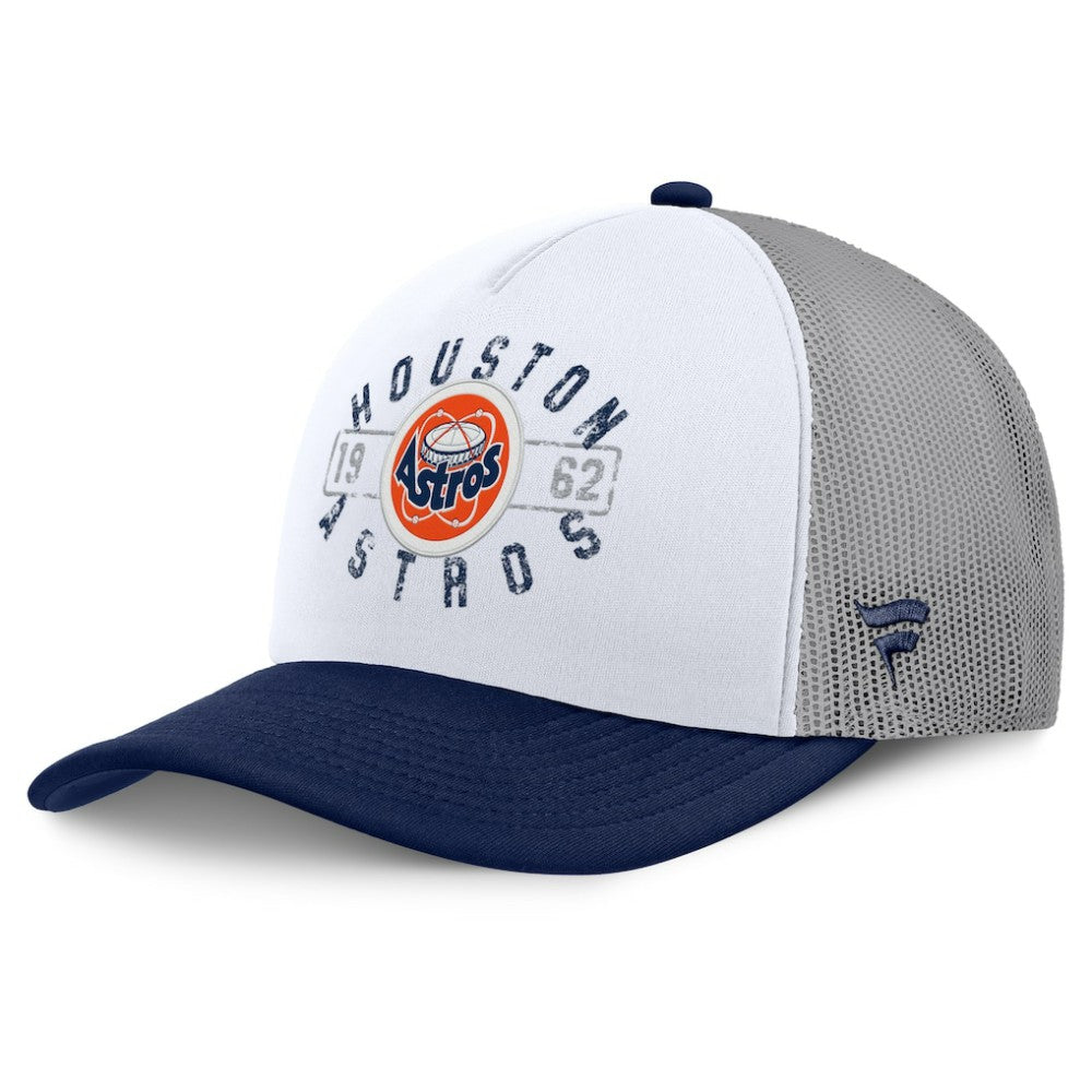 Houston Astros Fanatics Designated A-Frame Foam Front Trucker Adjustable Hat - White/Navy Hats
