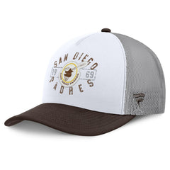 San Diego Padres Fanatics Designated A-Frame Foam Front Trucker Adjustable Hat - White/Brown Hats
