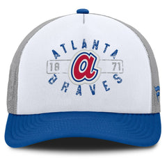 Atlanta Braves Fanatics Designated A-Frame Foam Front Trucker Adjustable Hat - White/Royal Hats