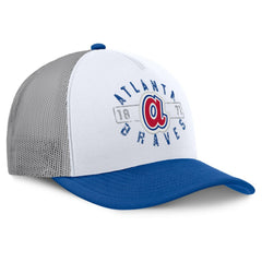 Atlanta Braves Fanatics Designated A-Frame Foam Front Trucker Adjustable Hat - White/Royal Hats