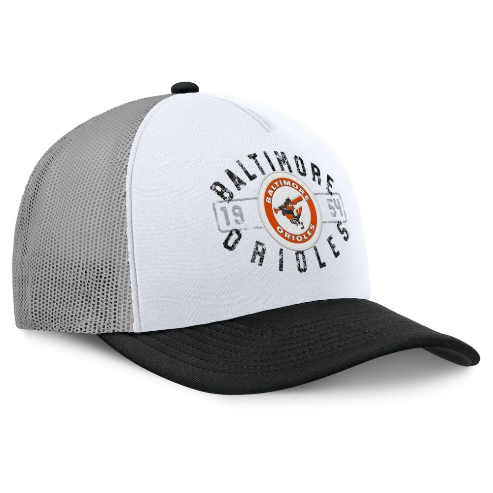 Baltimore Orioles Fanatics Designated A-Frame Foam Front Trucker Adjustable Hat - White/Black Hats