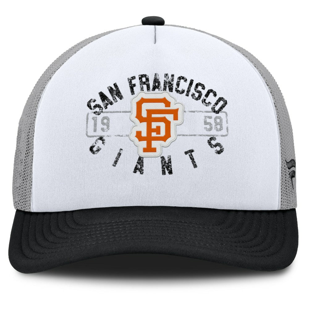 San Francisco Giants Fanatics Designated A-Frame Foam Front Trucker Adjustable Hat - White/Black Hats