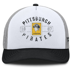 Pittsburgh Pirates Fanatics Designated A-Frame Foam Front Trucker Adjustable Hat - White/Black Hats