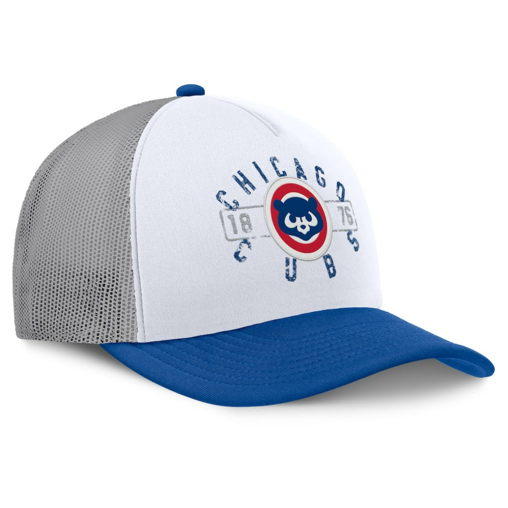 Chicago Cubs Fanatics Designated A-Frame Foam Front Trucker Adjustable Hat - White/Royal Hats