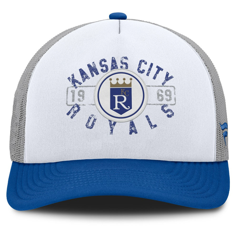 Kansas City Royals Fanatics Designated A-Frame Foam Front Trucker Adjustable Hat - White/Royal Hats