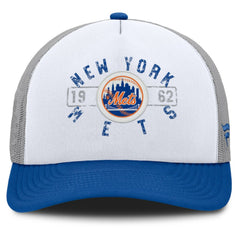New York Mets Fanatics Designated A-Frame Foam Front Trucker Adjustable Hat - White/Royal Hats
