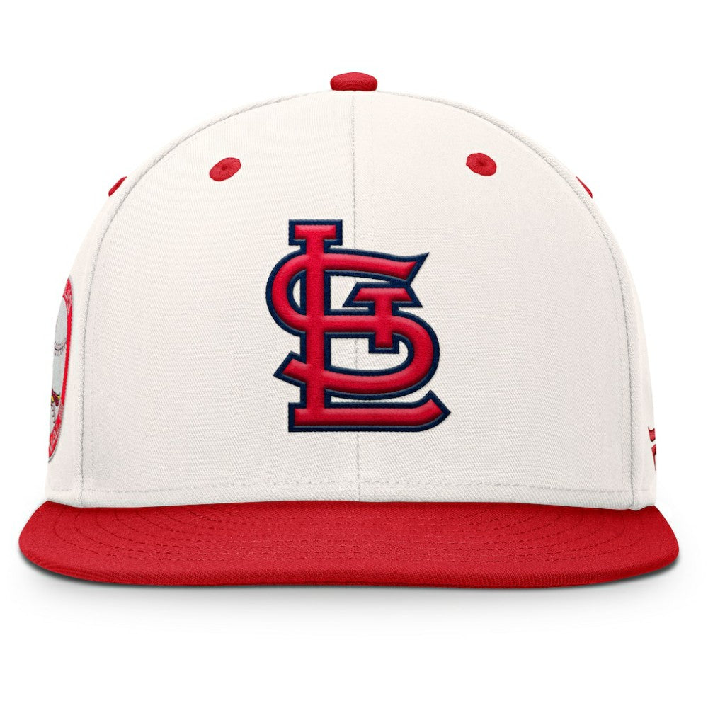 St. Louis Cardinals Fanatics Unit Fitted Hat - Cream/Red Hats