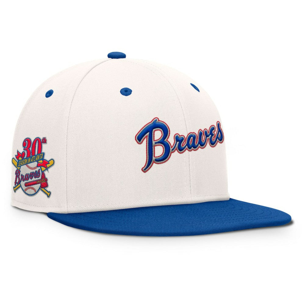 Atlanta Braves Fanatics Unit Fitted Hat - Cream/Royal Hats