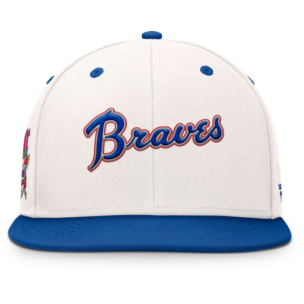 Atlanta Braves Fanatics Unit Fitted Hat - Cream/Royal Hats