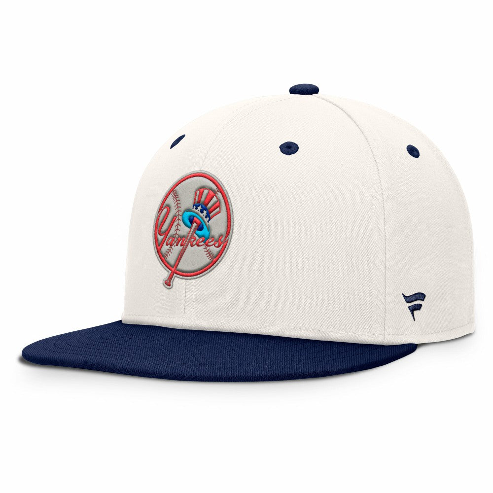 New York Yankees Fanatics Unit Fitted Hat - Cream/Navy Hats