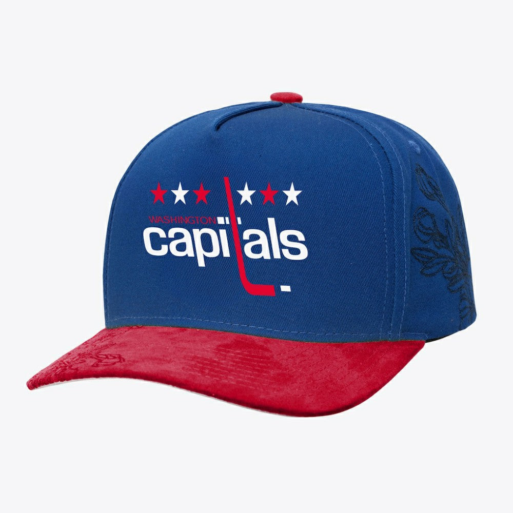 NHL Washington Capitals Mitchell & Ness May Flowers Pro Crown Adjustable Hat - Blue/Red