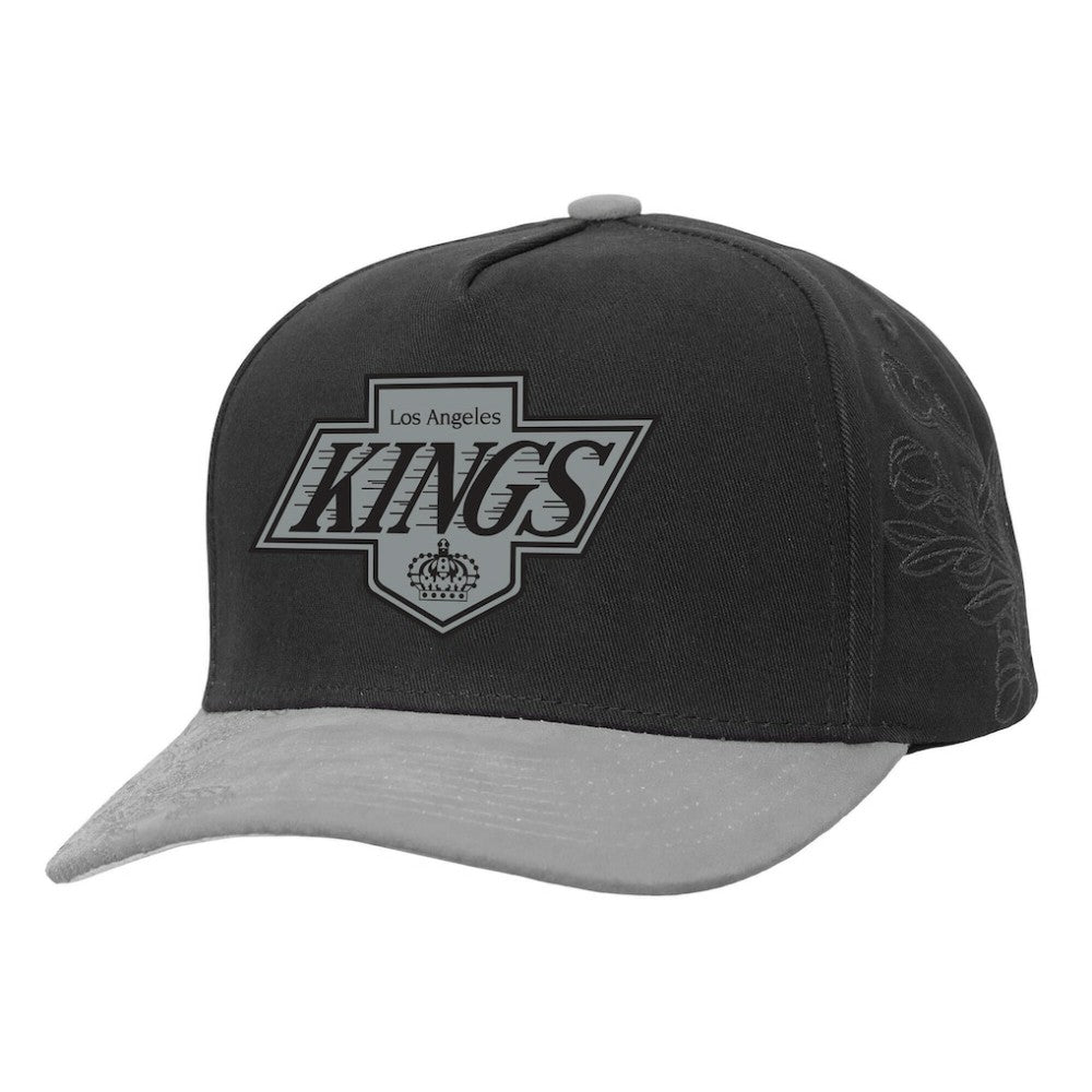 NHL Los Angeles Kings Mitchell & Ness May Flowers Pro Crown Adjustable Hat - Black/Silver