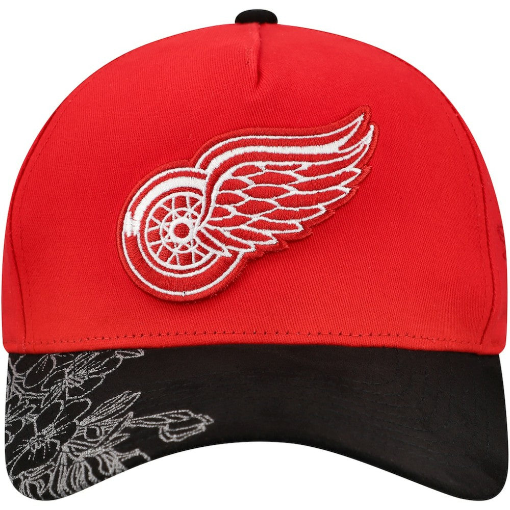 NHL Detroit Red Wings Mitchell & Ness May Flowers Pro Crown Adjustable Hat - Red/Black