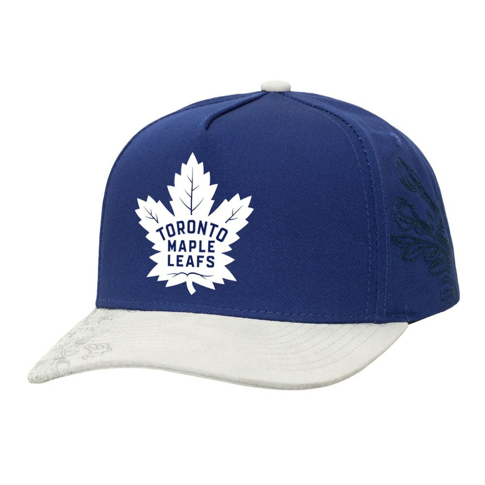 NHL Toronto Maple Leafs Mitchell & Ness May Flowers Pro Crown Adjustable Hat - Blue/Gray