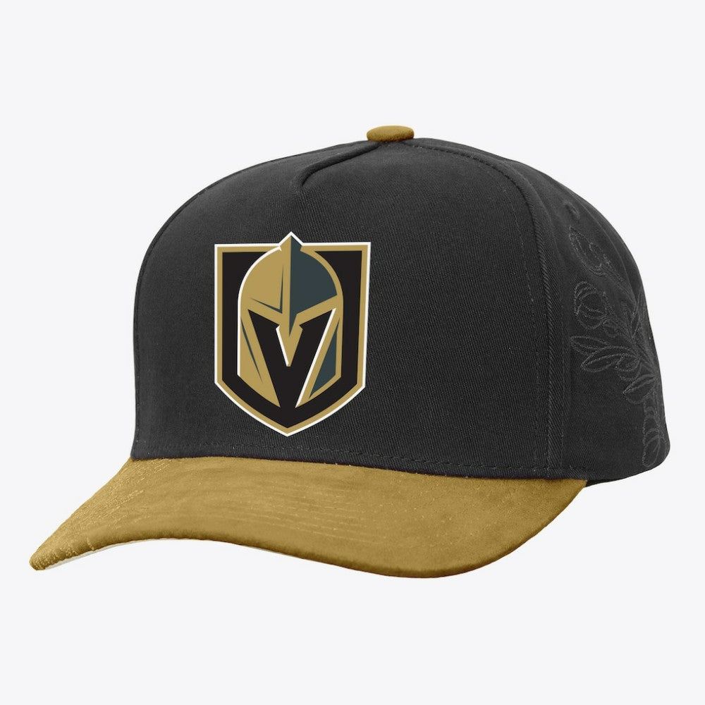NHL Vegas Golden Knights Mitchell & Ness May Flowers Pro Crown Adjustable Hat - Black/Gold
